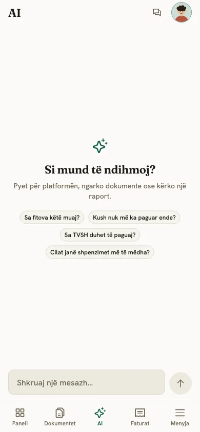 Zen365 AI në telefon, me pyetje si Sa fitova këtë muaj